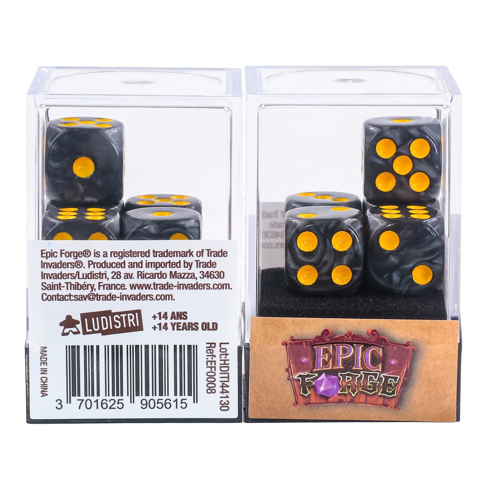 EPIC FORGE 5 dices pack - Black Pearl - Trade Invaders 3701625905615