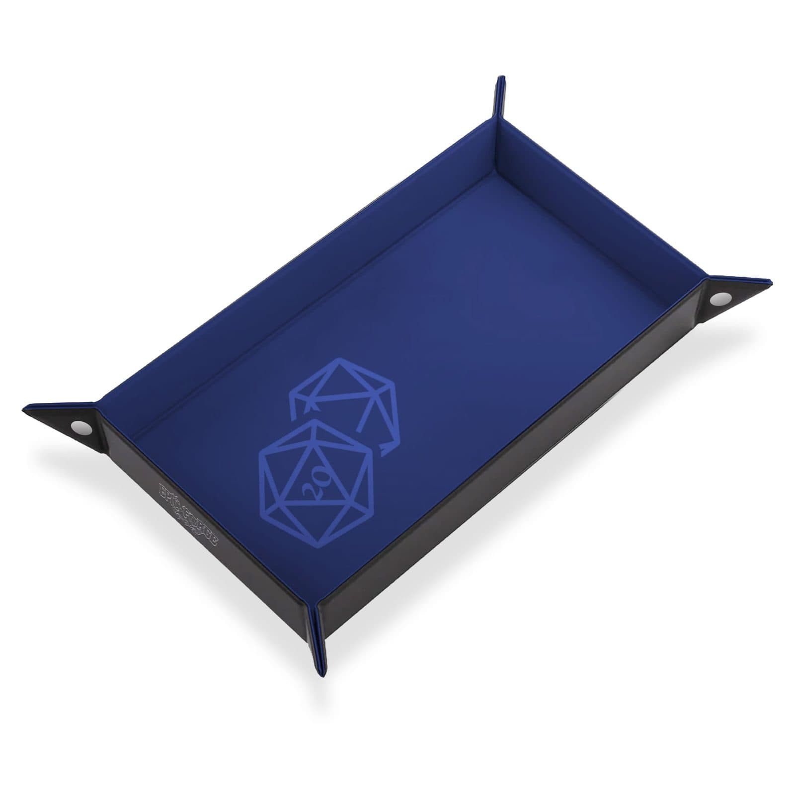 EPIC FORGE Dice Trays - 20 dice Blue - Leather and Velvet - 20 x 40 cm - Trade Invaders 3701625906018