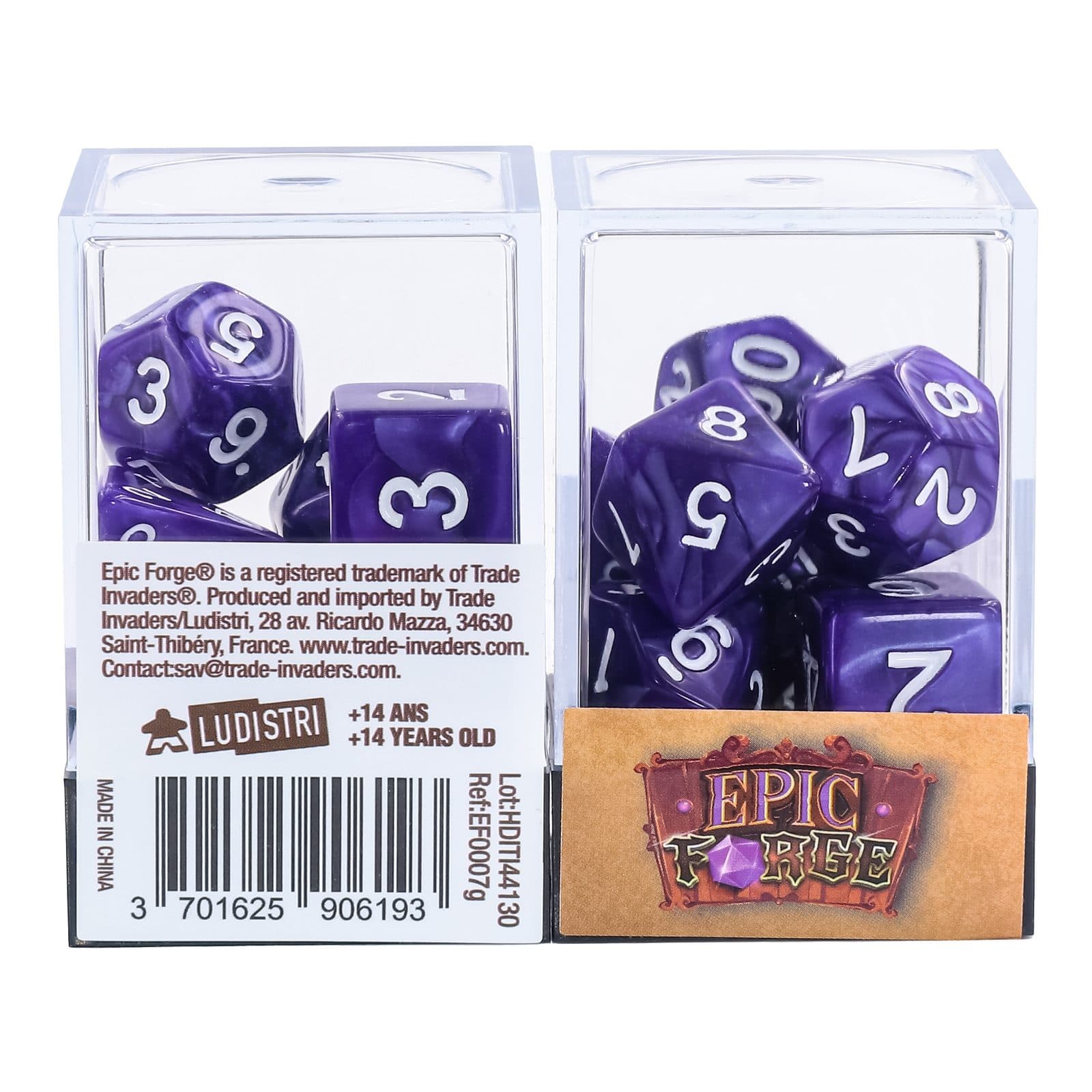 EPIC FORGE 7 Dices Pack - Pearly Violet - Trade Invaders 3701625906193
