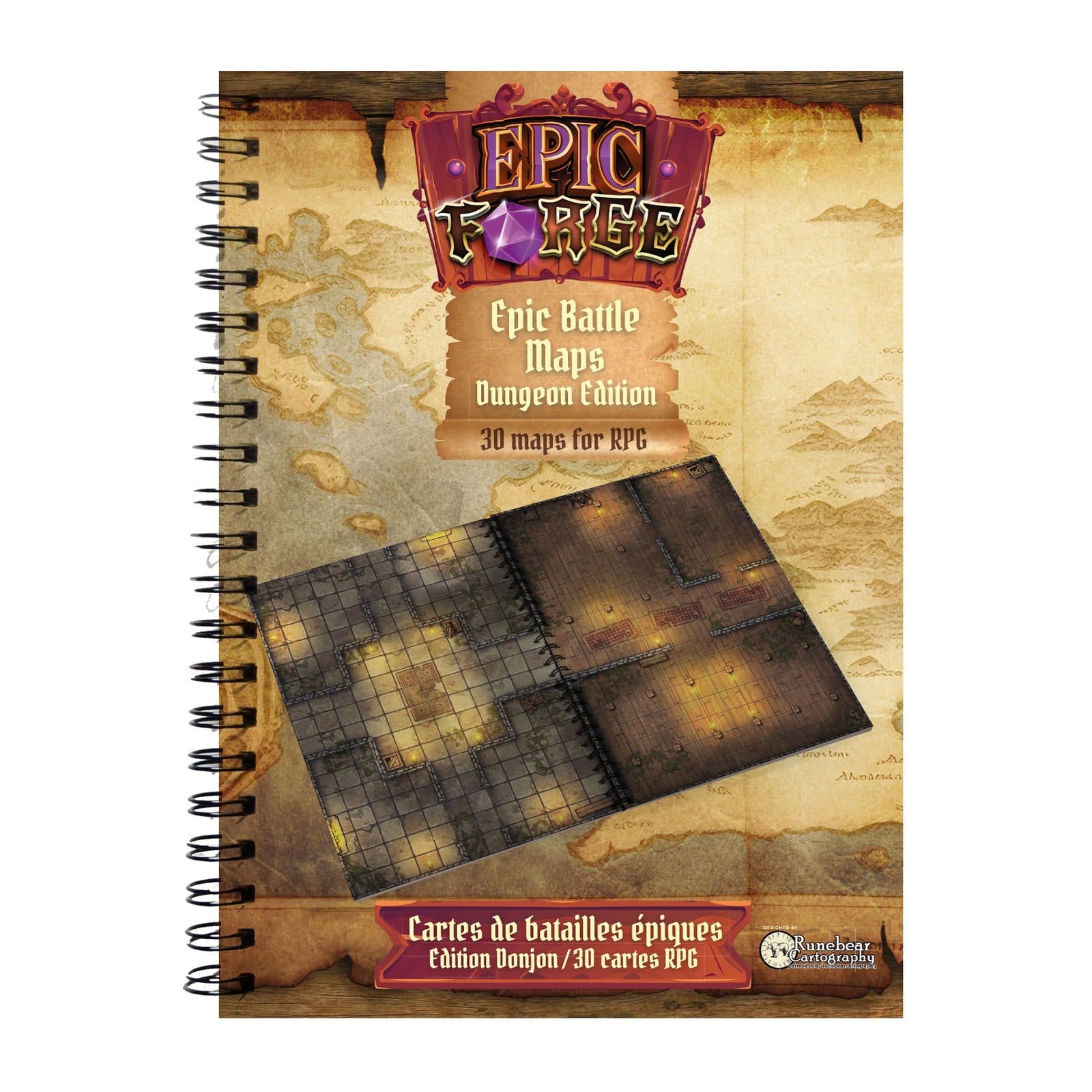 EPIC FORGE Battlemaps book : Dungeons (305x420 mm) Hardcover - Trade Invaders 3701625906506
