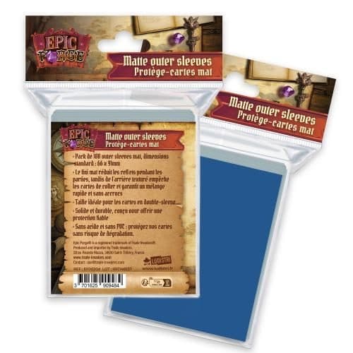 EPIC FORGE Outer sleeves Mat (66*91 mm) x100 (100 microns) - BLUE - Trade Invaders 3701625909484