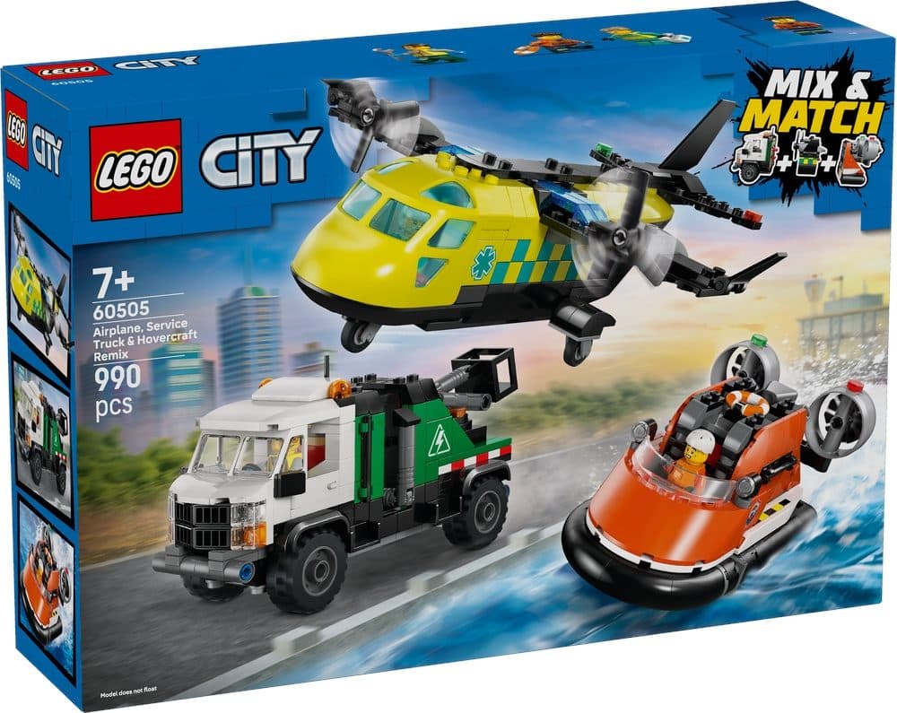 LEGO 60505 CITY - Remix aereo, camion di servizio e hovercraft - 5702018056950