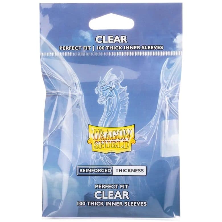 DRAGON SHIELD Standard Perfect Fit Inner Sleeves - Thick Inner - Clear (100 Sleeves) - 5706569130046