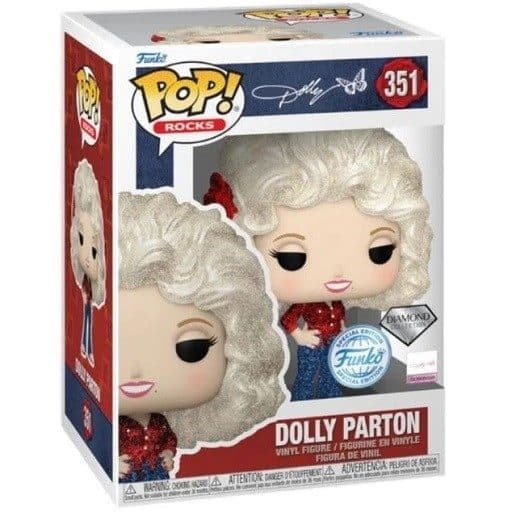 FUNKO POP Rocks - 351 Dolly Parton '77 tour (DGLT) (Exclusive) 9 cm (DAMAGED BOX) - 889698687003D