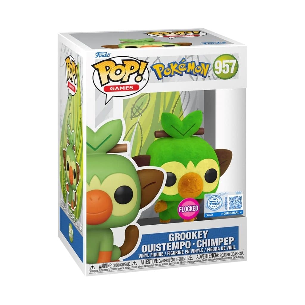 FUNKO POP Games: Pokemon - 957 Grookey (Flocked) (Exclusive) 9cm - 889698767132