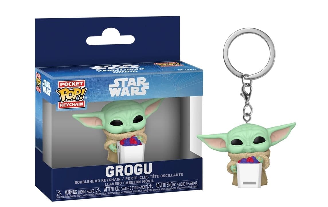 FUNKO POP Keychain Star Wars: The Mandalorian - Grogu With Snack - 889698904544