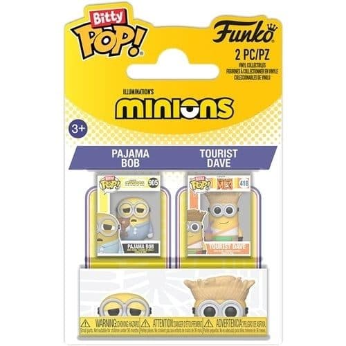 FUNKO Bitty POP 2-Pack Minions - Pajama Bob & Tourist Dave - 889698942232